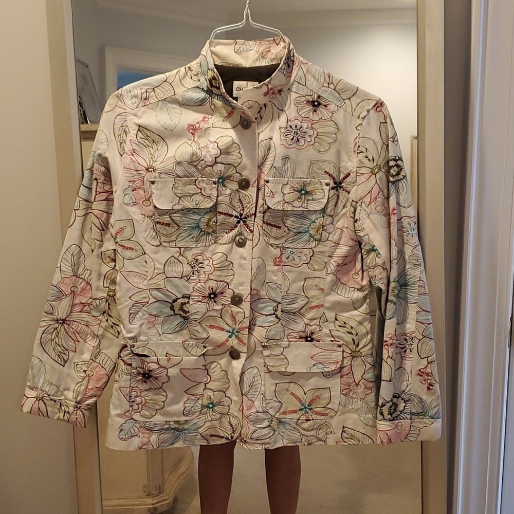 Chicos Embroidered Jacket Size 0